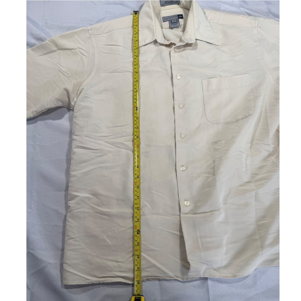 Savile Row Mens Button Up Shirt Size 16 Champagne Easy Care Comfort Office Work - Picture 10 of 11